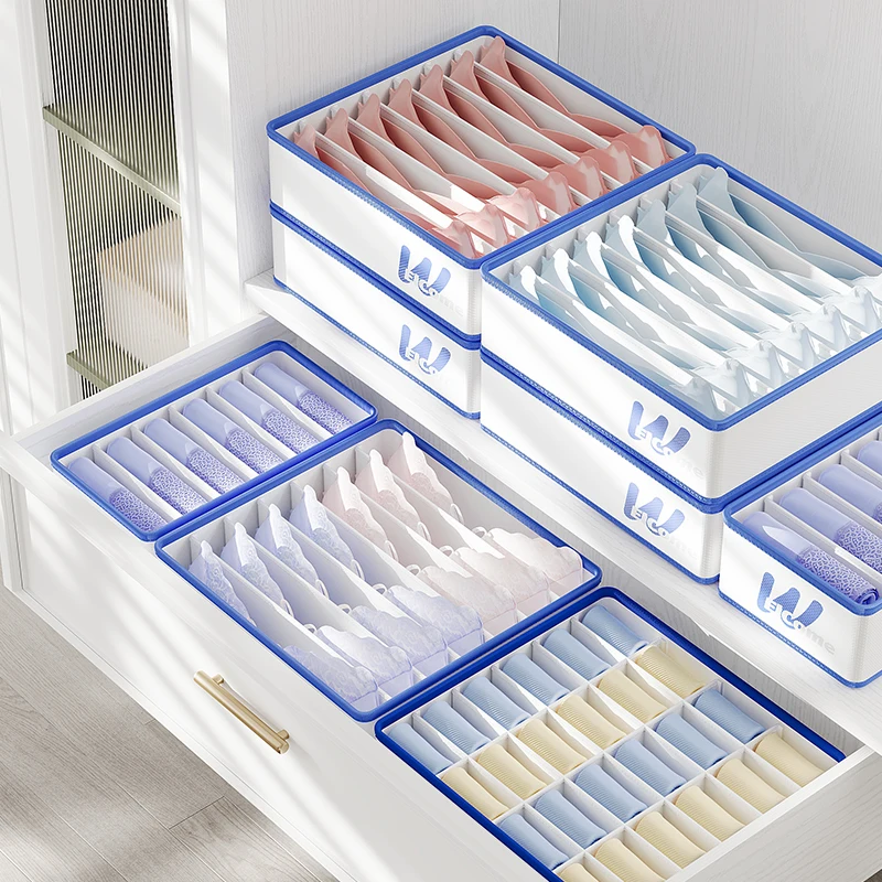 Drawer Organizer Divider, Foldable Closet Storage Organizer Basket, and Fabric Organization Bins for Clothes, 4 Pcs