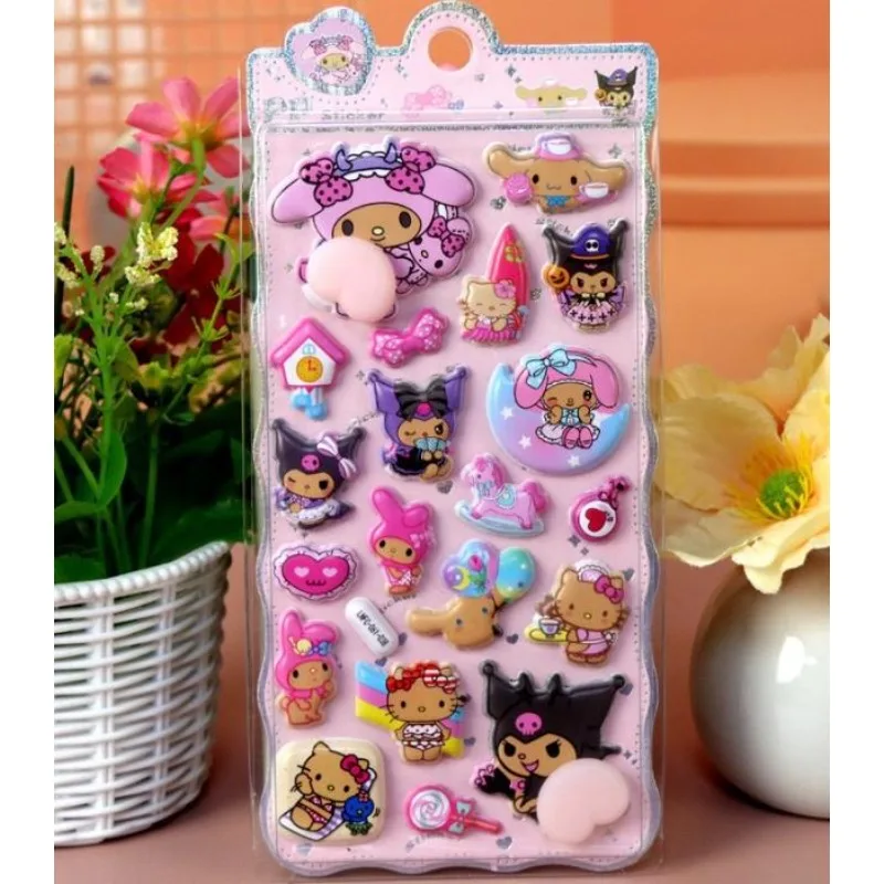 2026 Sanrio Hello Kitty Soft Puffy Butt 3D Stickers DIY Laptop Scrapbook Phone Case Decor Decals Decompression Gifts