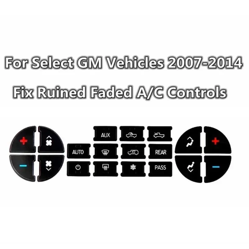 Steering Wheel Windows Headlight Climate Switch Worn Button Auto Stickers Decals Replacement For Chevrolet GMC Tahoe