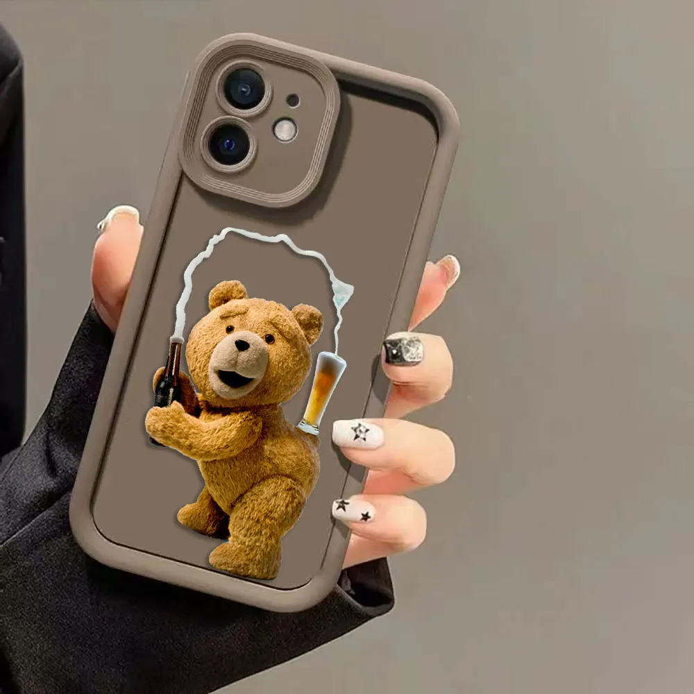 Etui na telefon z motywem kreskówkowego misia T-Teddy do MOTO G9 G22 G24 G30 G32 G34 G52 G53 G54 G60 G75 G84 G85 E22 E32 E40 EDGE 40 50 60E, etui z TPU