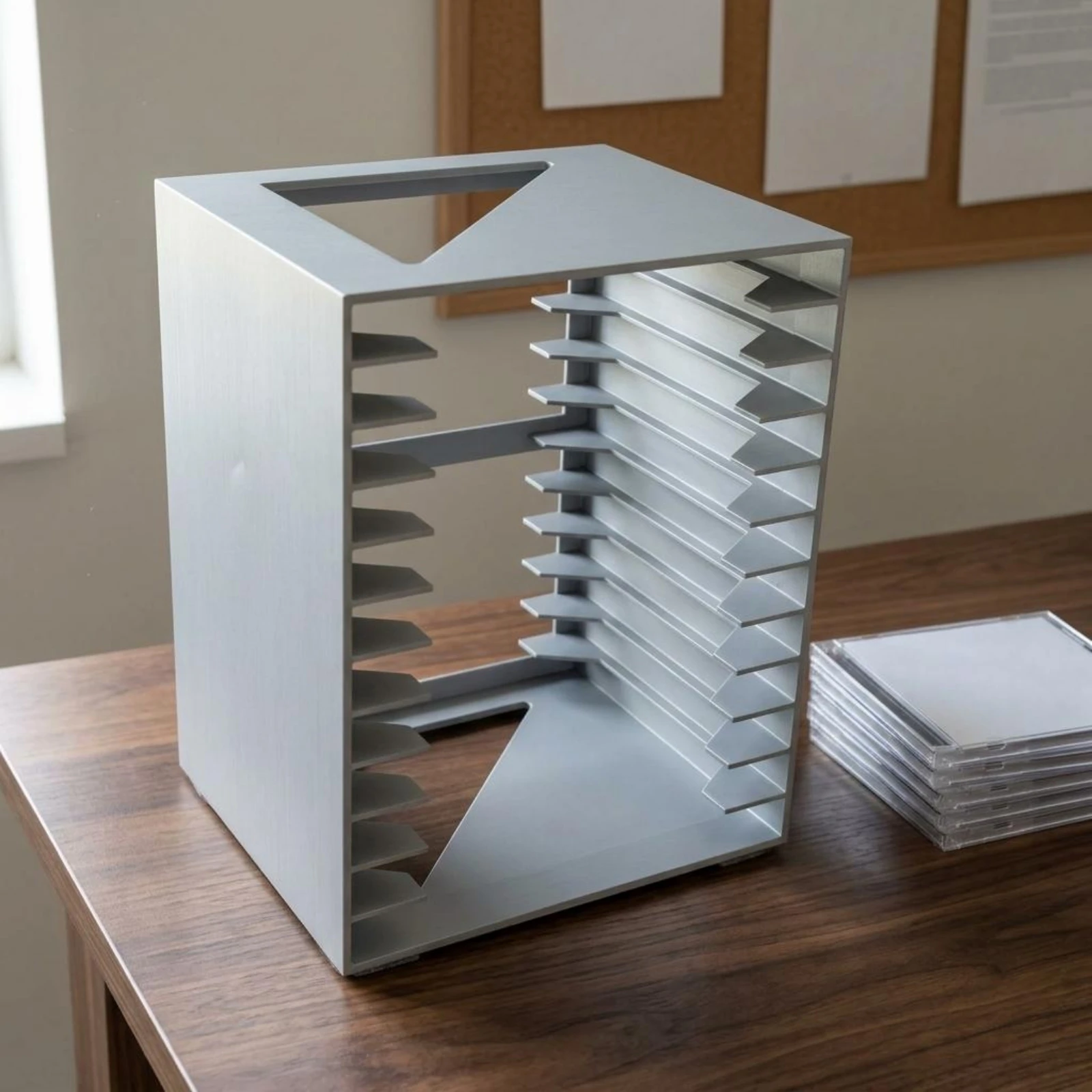 Desktop Cd Organizer Slotted CD Storage Rack accessibleFrame Disc Organizer Polished Finish DVD Storage Rack Rigid Plastic view 5