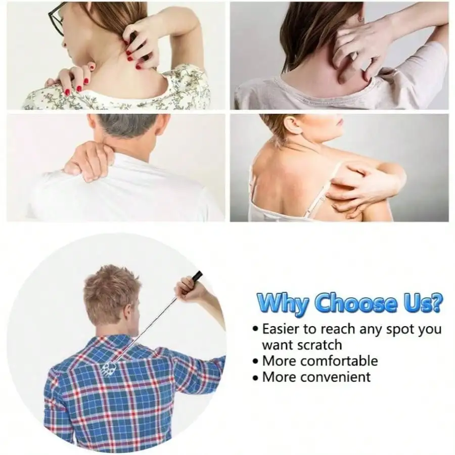 6 عبوات من أدوات الخدش الخلفية القابلة للسحب - أداة خدش خلفية محمولة قابلة للسحب بمقبض مطاطي