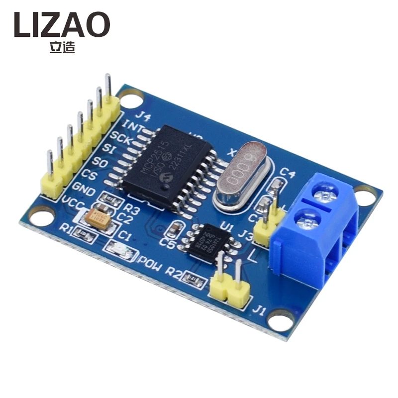 LIZAO MCP2515 CAN Bus TJA1050 SPI Module New Version Receiver for 51 MCU ARM Controller
