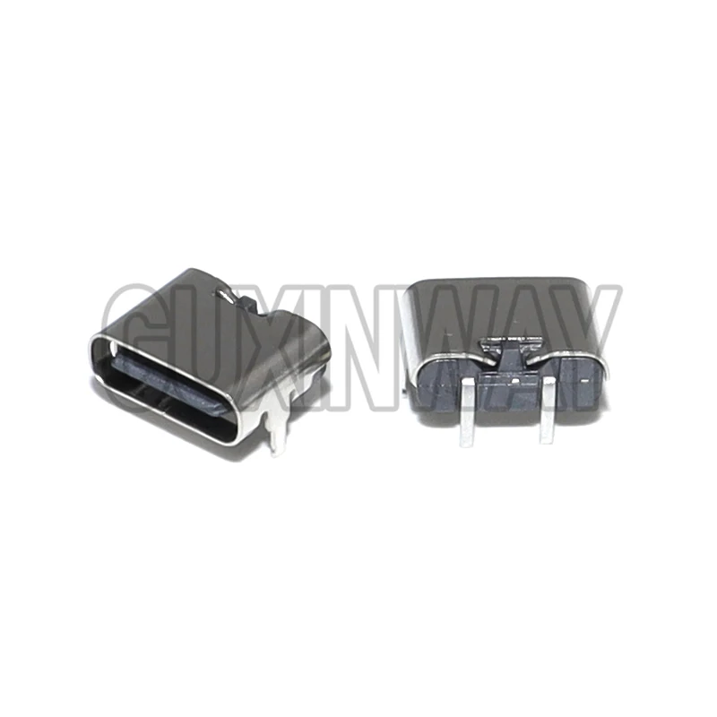 10Pcs 2 Pin Micro USB Type C Connector Socket USB 3.1 Type-C Female Power Jack Dock For Mobile Phone Charging Port