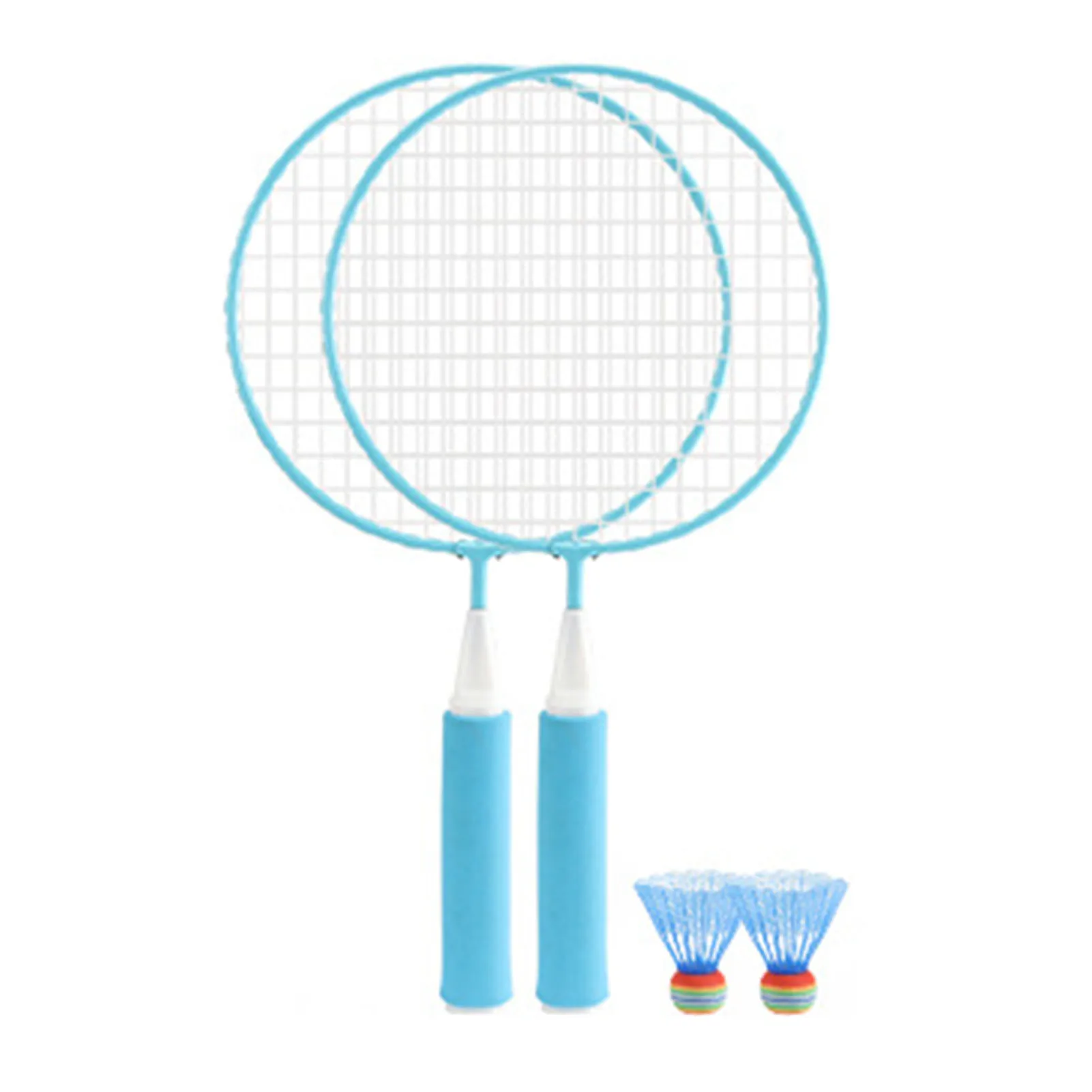 Badmintonracket Kinderen Badmintonracketset Legering Frame Valbestendig Comfortabele Grip Grote Mesh voor Buitenactiviteiten