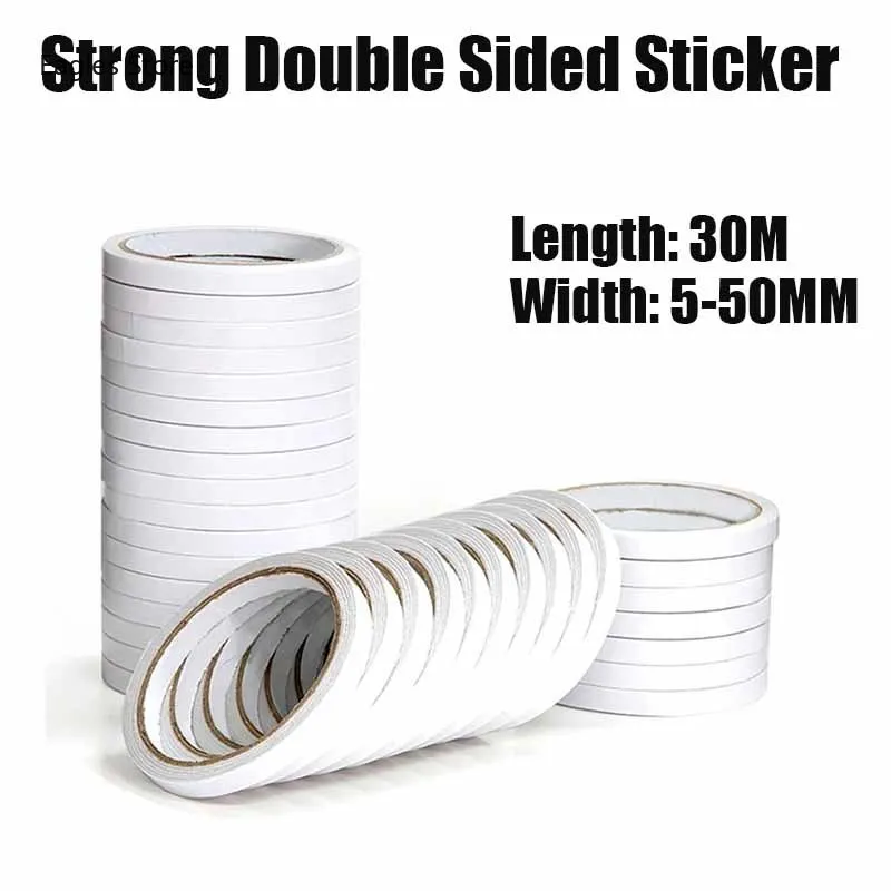 

30M Extra Strong Tape Sticker Double Sided Powerful Hand Tearing Adhesive Tape 5-50mm for Home Office Mounting Fixing Pad