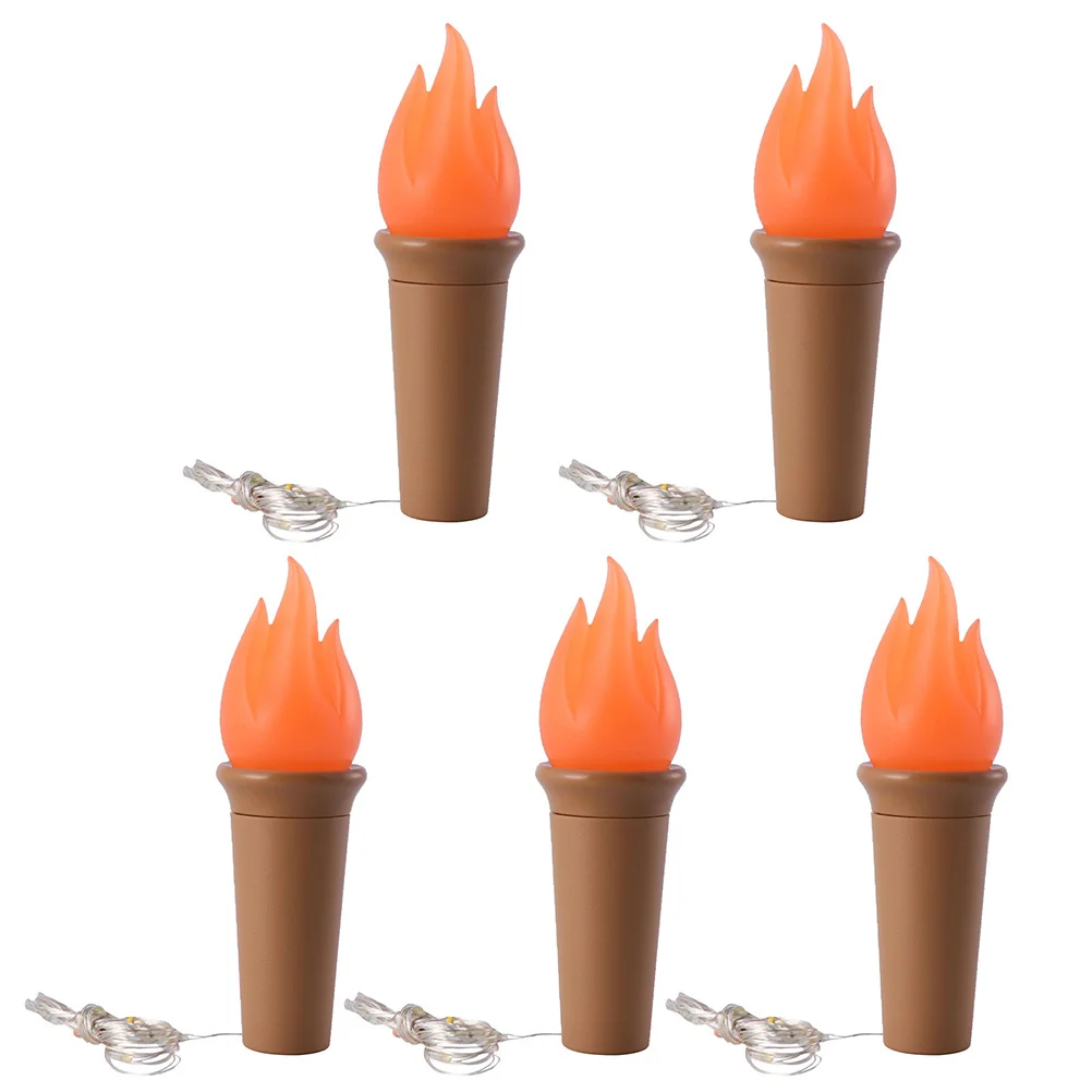 

5pcs 20 Led Bottle Stopper Lights Waterproof Flame-Shaped String Lights For Party Bar Decor -Powered Cork Light Strings