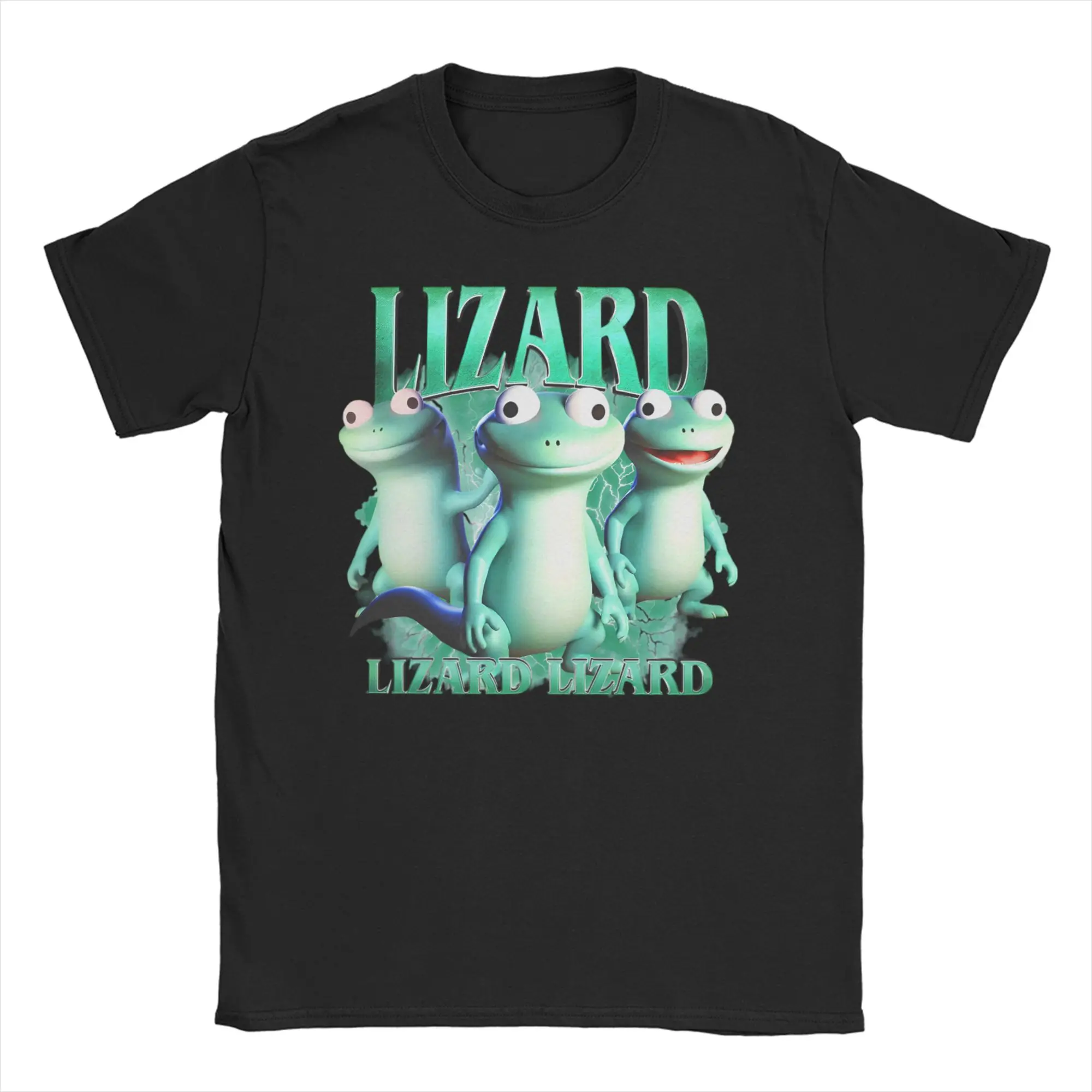 Lizard Meme Funny Retro T Shirt for Men Women Cotton Hipster T-Shirts O Neck Tee Shirt Short Sleeve Tops Gift Idea