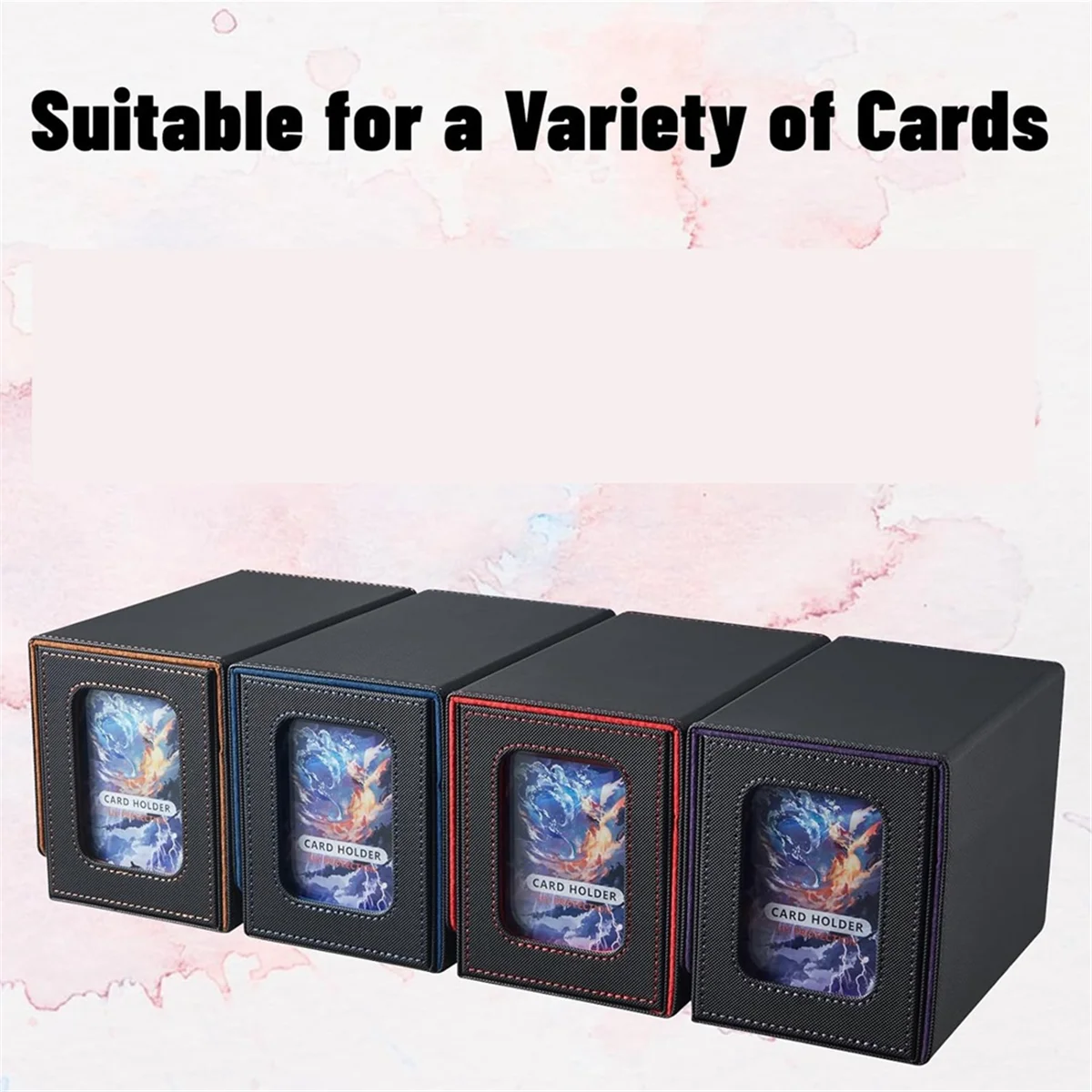 AT42 boîte de jeu de cartes affichage de cartes avec plateau à dés boîte de pont tenant 160 + boîte de rangement de cartes à collectionner boîte de pont bleu