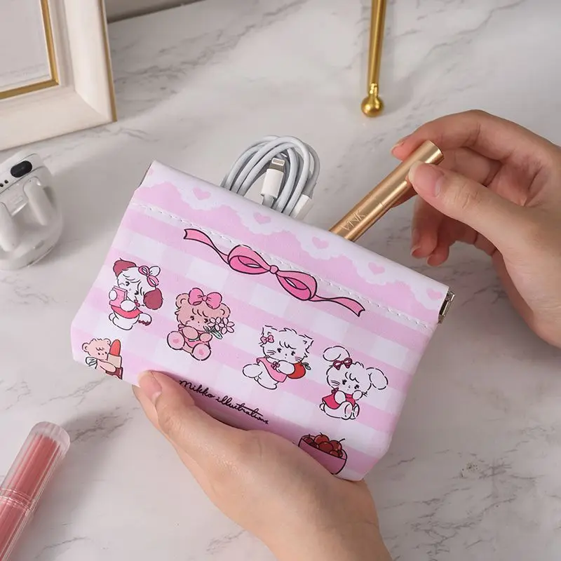 Moda dos desenhos animados mikko saco de armazenamento doce chaveiro mudança saco de armazenamento portátil saco de armazenamento diversos para meninas presente de natal