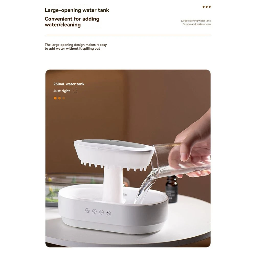 

ABKQ-Aroma Humidifier Raindrop Air Humidifier Light White Noise Essential Oil Diffuser Ultrasonic Fragrance Diffuser