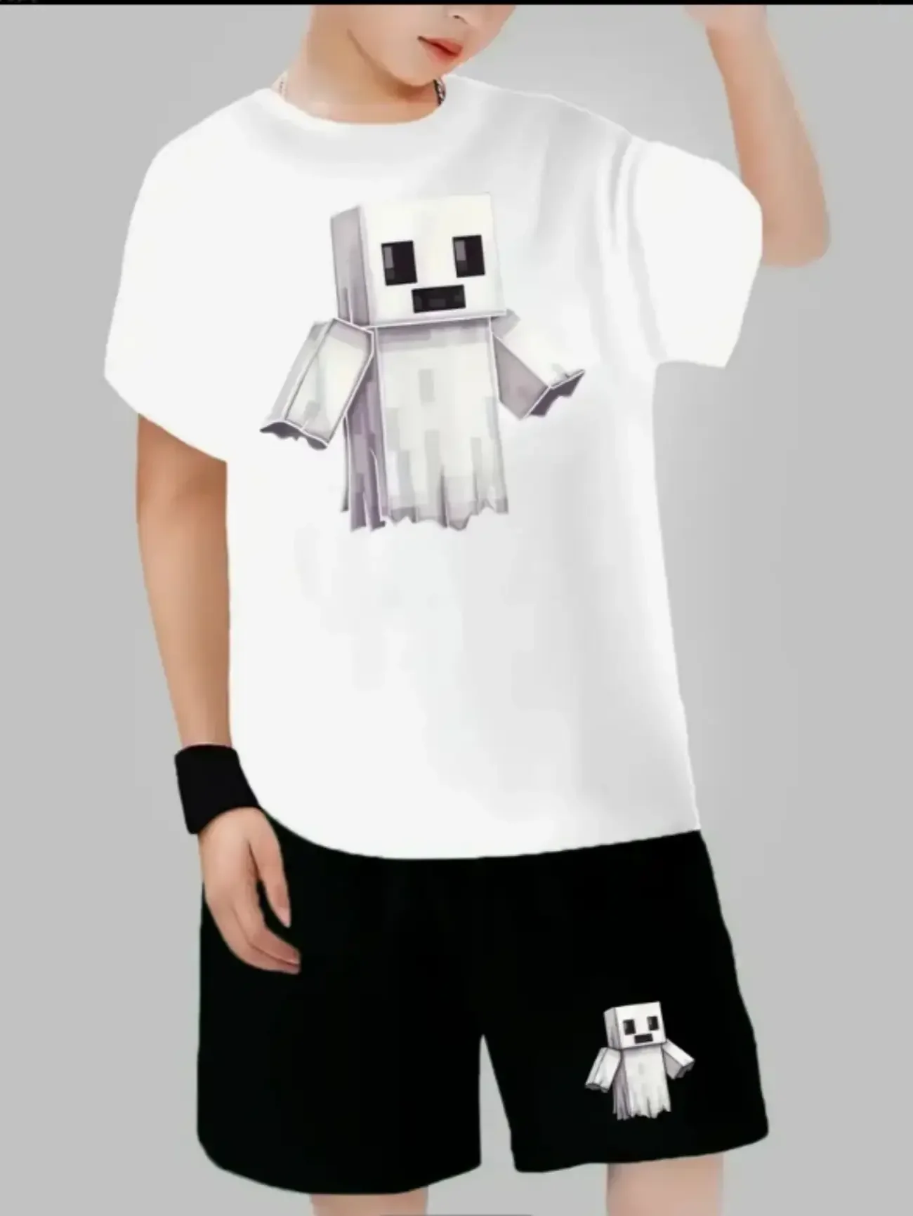 Fashionable 3D Printed Casual Pullover  Short Sleeved Shorts T-shirt  Outdoor T-shirt Shorts Set Suitable for Outdoor Wear