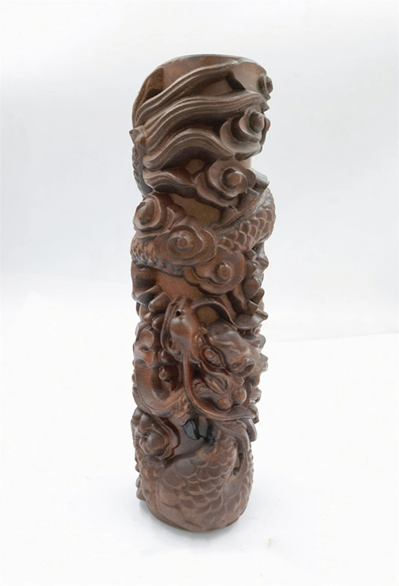 

Taoist articles, lightning strike jujube wood, exquisite carving Coiled Dragon small column ornament, Taoist magic weapon