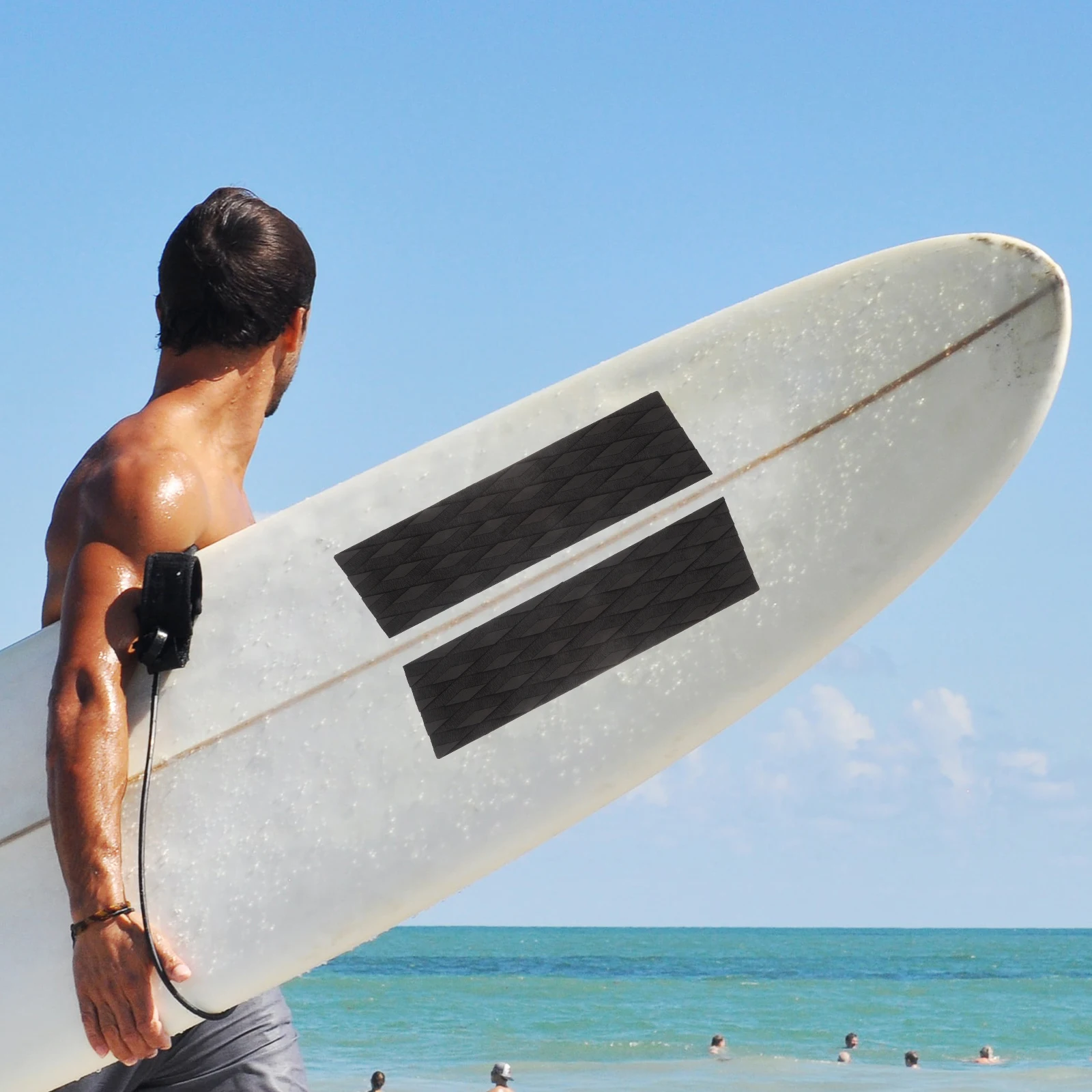 

4Pcs Slip Resistant Surfboard Traction Pads High Class Eva Foam Soft Comfortable Non-Slip Tail Pad Surfboard Deck Grip Mats