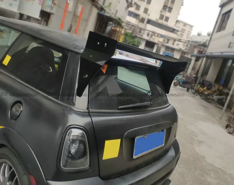 for Mini cooper S R56 M7 Style fiber glass unpainted rear trunk Roof Spoiler (Aluminmum end cap)