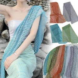 Dai Scialle da donna Thailandia Perline Scialle di pizzo Sciarpa glitterata Maglia avvolgente Mantello Dai Etnico Protezione solare estiva Costumi per le vacanze al mare