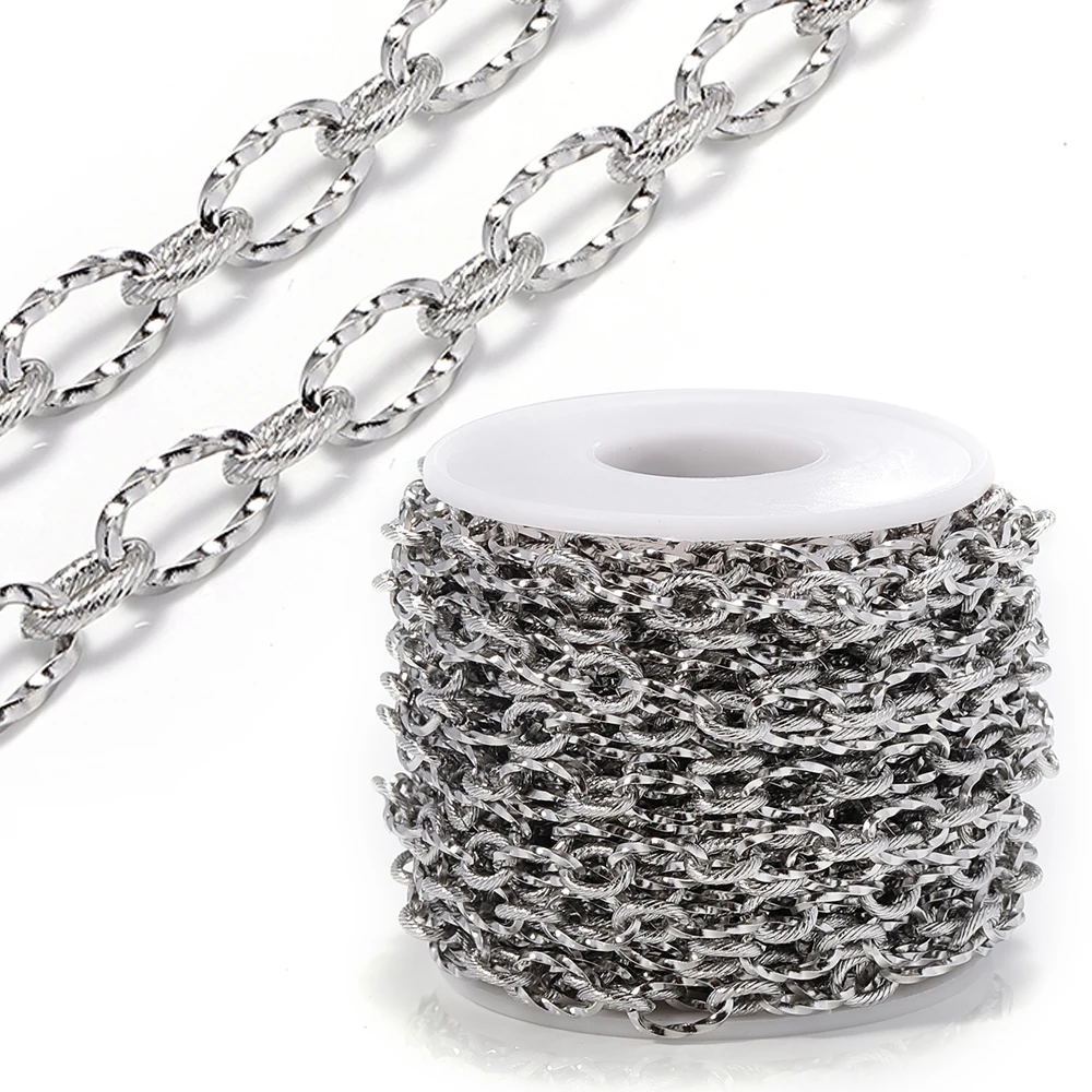 

Цепь из нержавеющей стали, 1 метр, 7 мм, объемные цепи для звеньев, ожерелья, браслета, аксессуары «сделай сам»