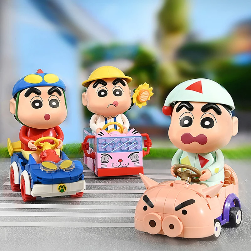 

Конструктор Keeppley Crayon Shin-chan периферийный, миниатюрный школьный автобус, игрушка, динамичная модель спортивного автомобиля, украшение в сборе, подарок