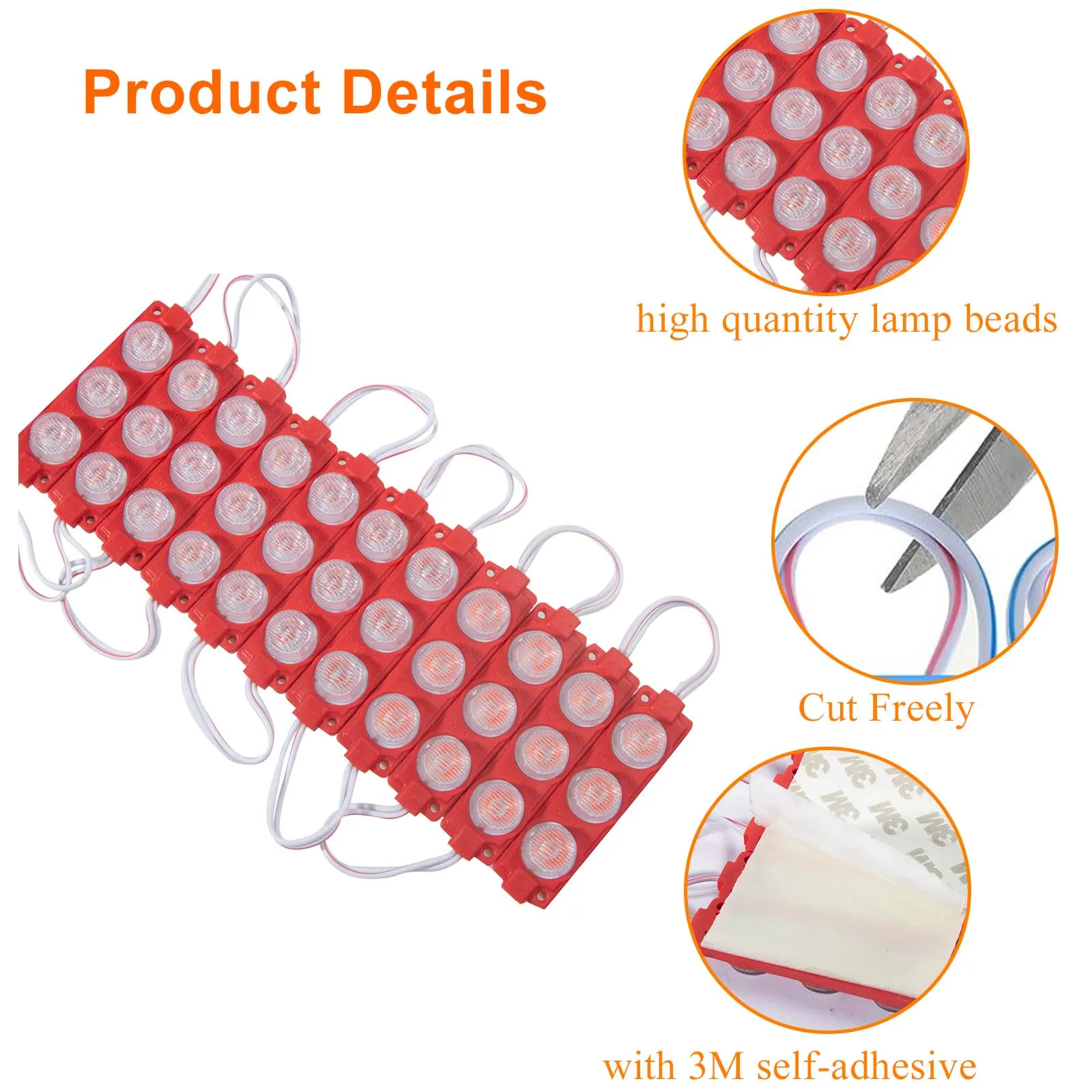 20pcs Led Module Light Waterproof 2835 SMD Decorative Lights For Advertising Signs With Tape Adhesive