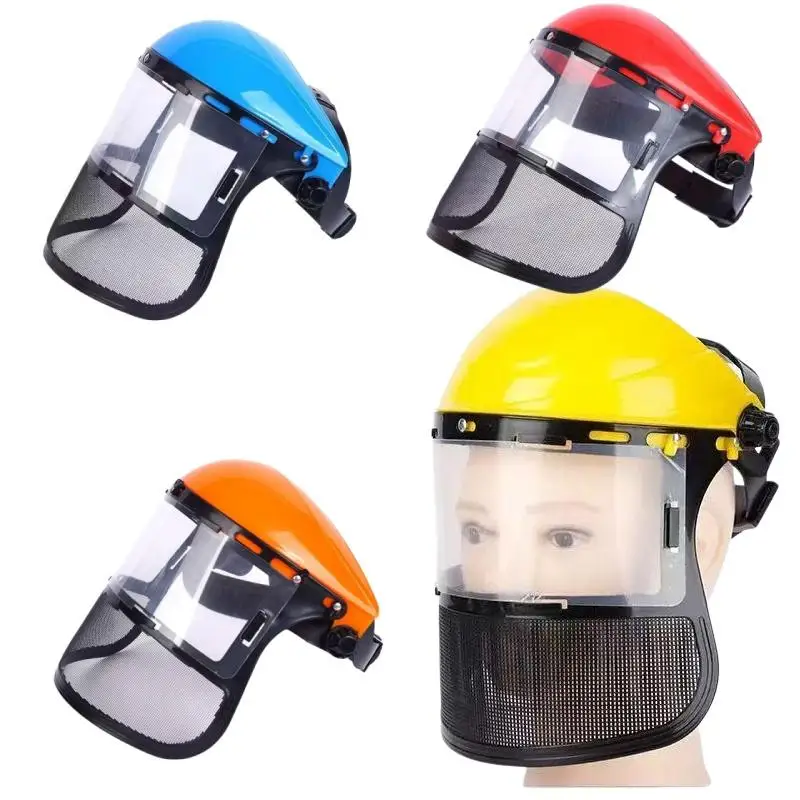 （CC44）1 Pc Lawn Mower Wire Mesh Protective Cover Adjustable Safety Helmet Hat Garden Grass Trimmer Protective Mask Shield view 5