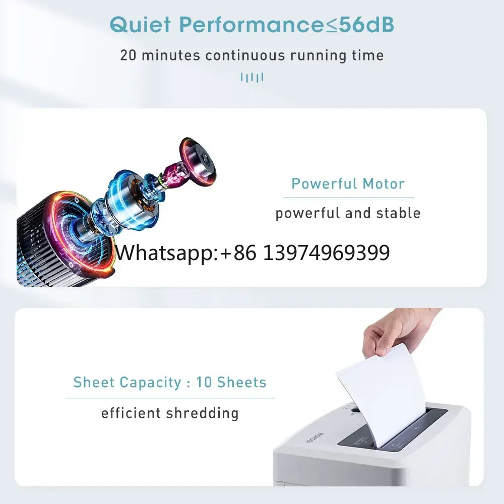 16L P-5 Small Paper Shredder High Security 10 Sheets Mobile Mini Document Destroyer  for Commercial Office Home Use factory