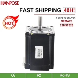 hanpose 57 stepper motor  2 phase 4-Leads High torque 189N.cm 24v 76mm 23HS7628-8 For cnc 3D Printer Nema23 Stepper Motor