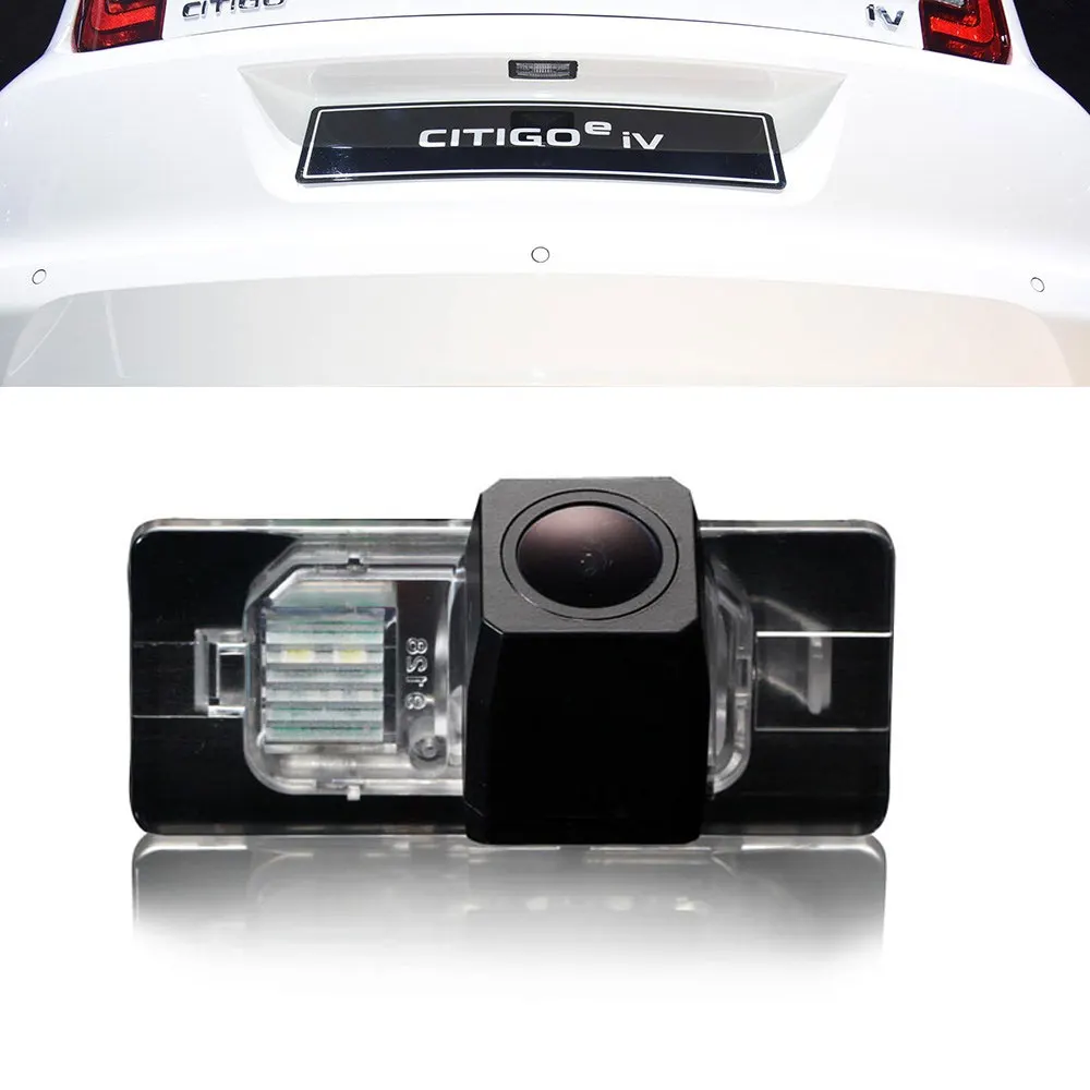 HD 170 degree whit LED License plate lamp reverse car camera for Seat Ibiza IV 4 Sportcoupe 6J 6J1 6J5 6P1 6P5 3-Door 2008-2015