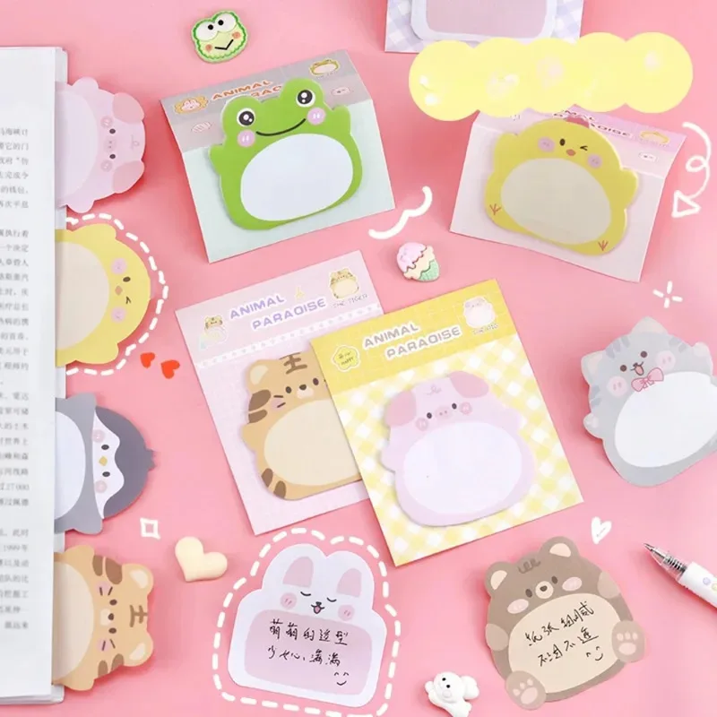 8 Pack Standing Animal Sticky Notes Cute Cartoon 3D Design for Office Desk Creative Shape Notepads for Students Work