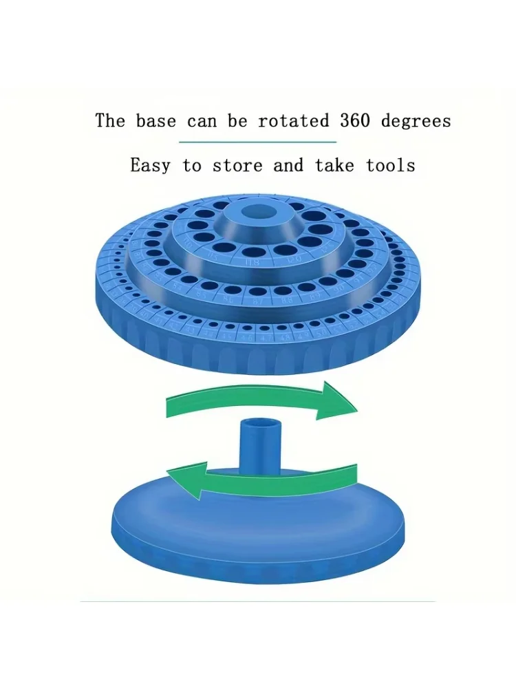 1pc Hardened Drill Bit Storage Box, Tap Milling Cutter Grinding Head, Rotatable Parts Box, Storage Accessories Tool Rack Box