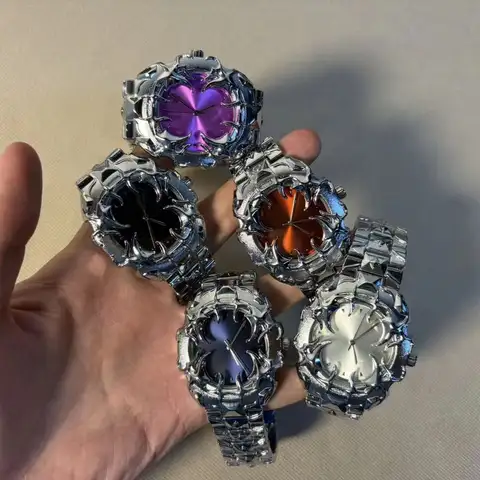 DENVOSI New Y2K Gothic Claw Shaped Quartz Watch with Detachable and Replaced Dial, Fashionable Street Accessory