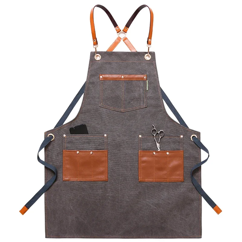 Fashion Canvas kitchen Aprons For Woman Men Chef Work Apron For Grill Restaurant Bar Shop Cafes Beauty Nails Studios Uniform