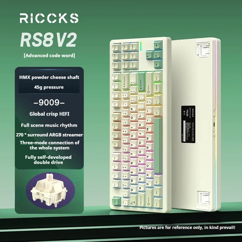 Riccks RS8 V2 Wireless Gaming Mechanical Keyboard Bluetooth 2.4G