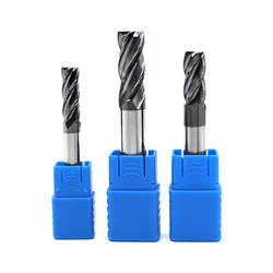 HRC50 Carbide End Mills 1 2 4 5 6 8 10 12 14 16 18mm 4 Flutes Tungsten Steel Milling Cutter CNC Lathe Machining Tools Router Bit