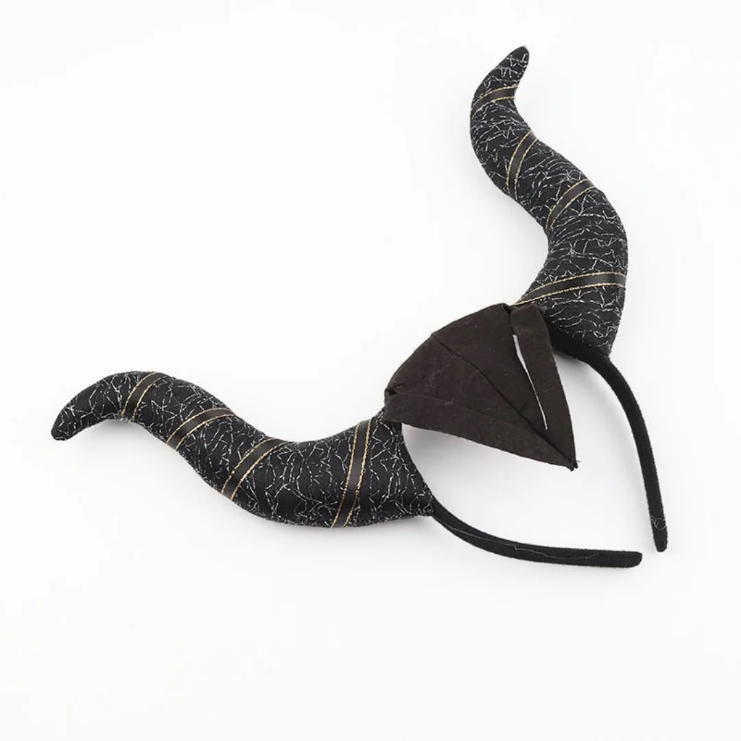 جديد إمرأة طويل شيطان الثور القرن عقال الشر الملكة بريق الشعر هوب تأثيري هالوين زي ماجيك الساحرة خوذة الإكسسوار