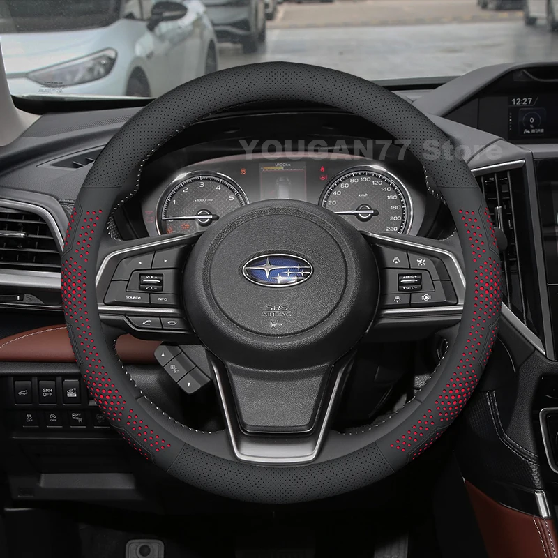 

Leather Car Steering Wheel Cover For Subaru Forester 2025 2013-2026 Non-slip Auto Steering Wheel Subaru Forester Accessories