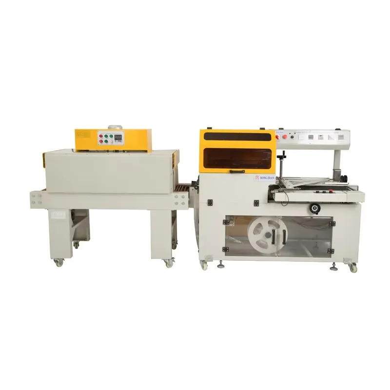 Semi Automatic Pof Pvc Pe Film Bottle Box Case Heat Shrink Tunnel Wrapping Packing Machine