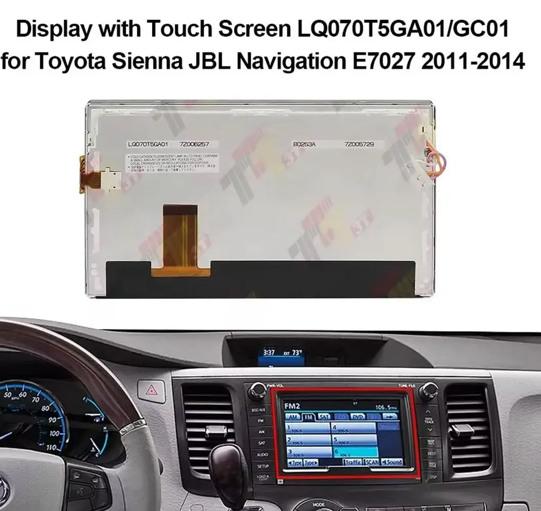 Display mit Touchscreen LQ070T5GA01/GC01 für Toyota Sienna JBL E7027 Navi – Detail 5