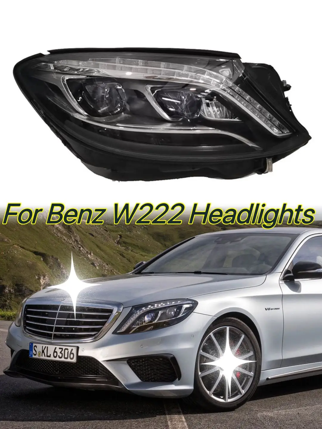 

Для Mercedes-Benz S-Class W222 применимые модели S320 /400/500/450/350 фары автомобильные модифицированные фары 2004-2017