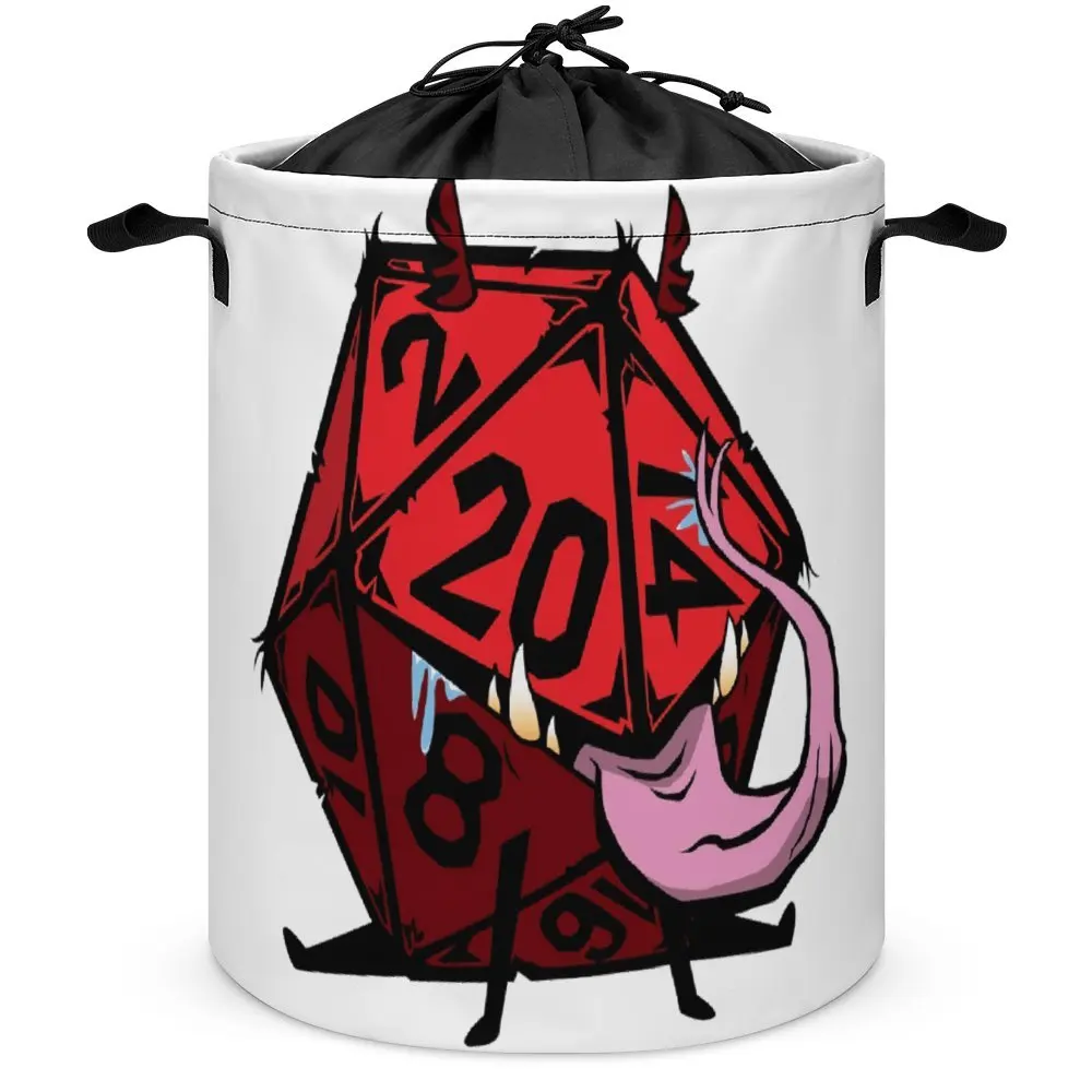 D20 Dice Mimic Pup RED for Sale Tie Up Your Dirty Pocket Novelty Laundry Basket Super Soft Convenient Storage of Socks Organizer