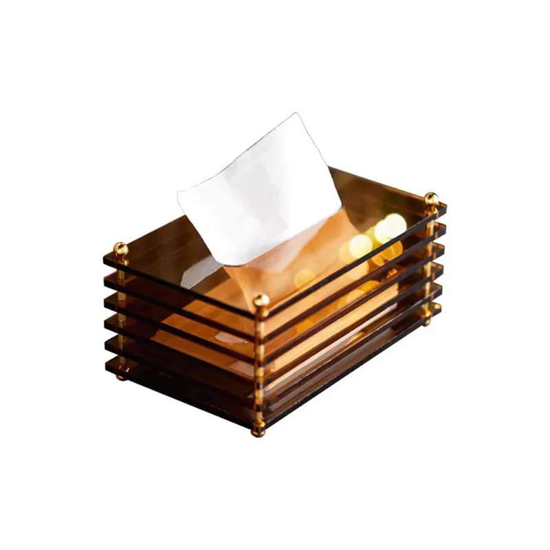

Transparent acrylic dining tissue box, high-end pumping paper living room creative face towel, acrylic tissue box