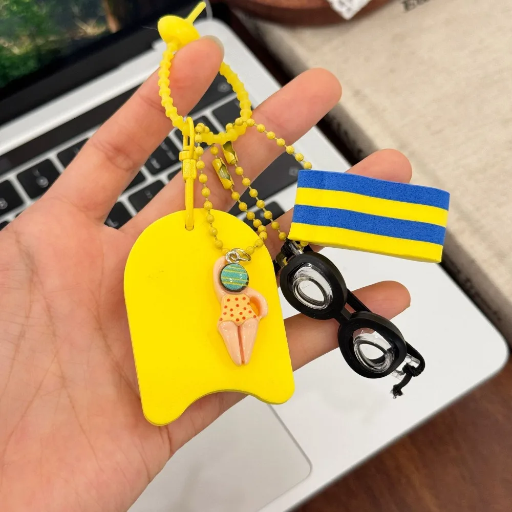 Floatable Swim Keychain Cartoon Style Mini Size Floating Key Ring Lightweight Colorful Water Sport Accessory Beach Vacation