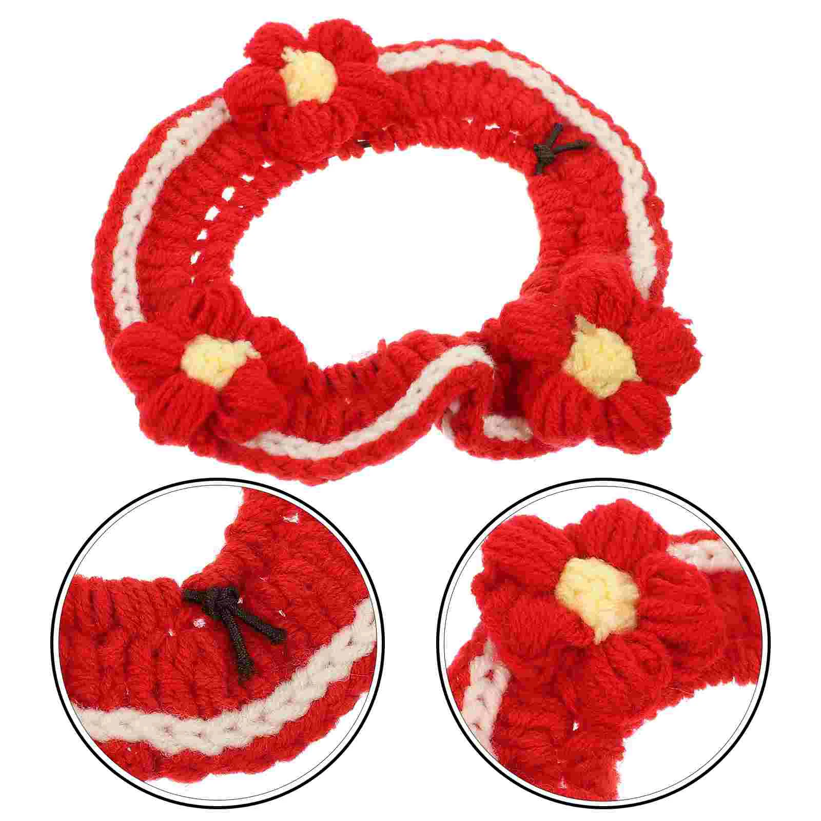 

Cat Flower Collar Cartoon Puppy Dog Decoration Yarn Adjustable Pet Design Kitten Collars