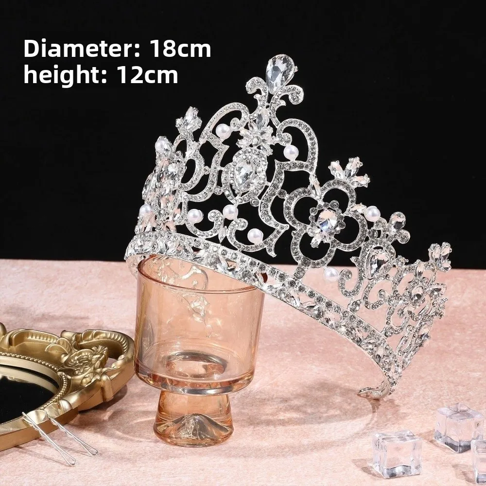 Bar Mitzvah Crown Baroque Crystal Crown Korean Style Hair Hoop Metal Prince Crowns Hair Accessories Alloy Round Tiaras