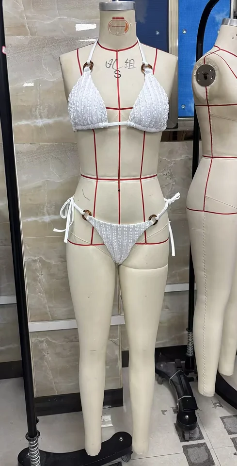 

Women 2 Piece Bikini Swimsuit Set Halter Neck Bra Tops and Thongs Casual Bathing Suits for Beach Pool