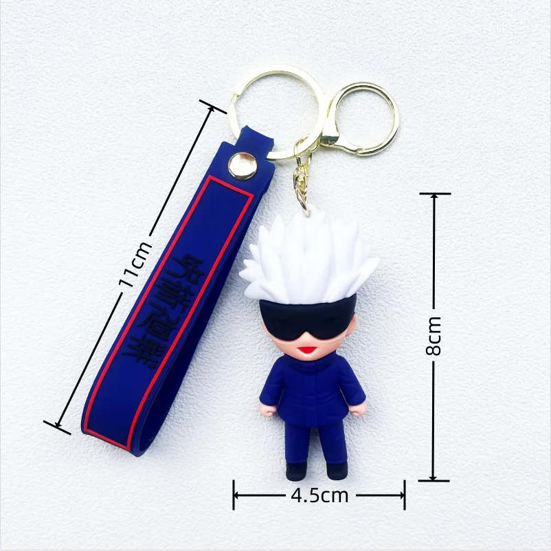 New Japanese Anime Jujutsu Kaisen Soft Rubber Keychain Yuji Itadori Satoru Gojo Sukuna Figure Bag Charm Gift Accessory for Fans - view 3