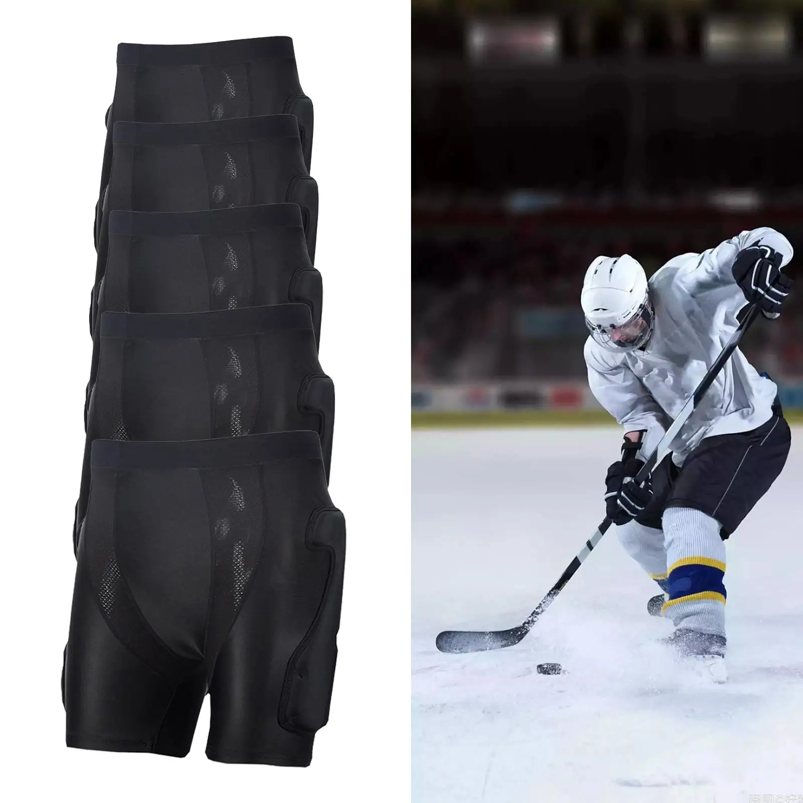 Shorts acolchoados de proteção para patinação, almofada de impacto para patinação, snowboard