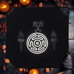 Hecate Goddess Tarot Tablecloth Tarot Spread Witch Altar Cloth For Tarot Readings Divination Pendulum Ritual Mat Board Game Pad
