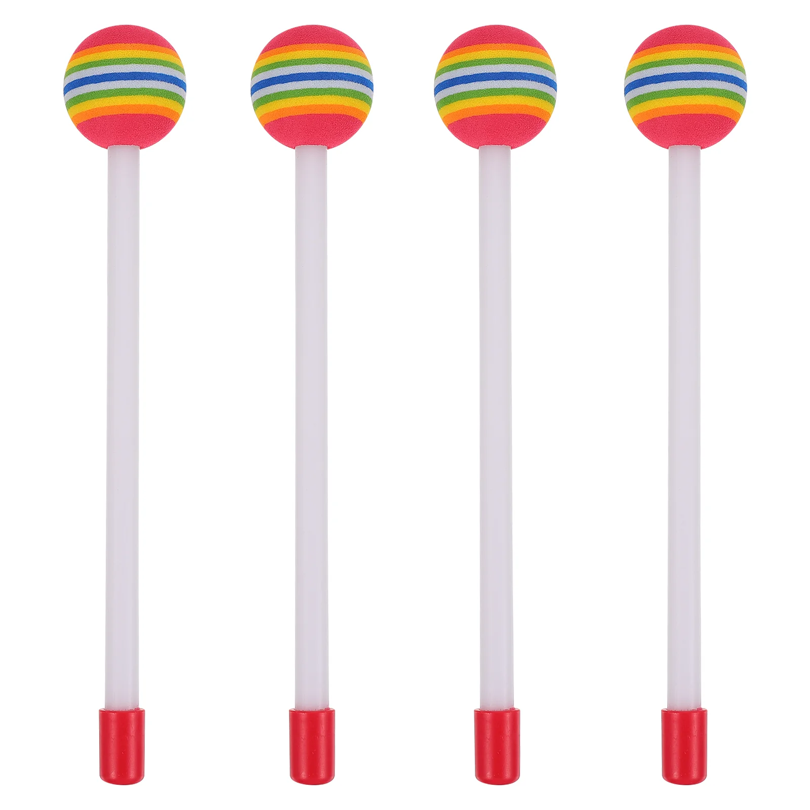 4 Pcs Rainbow Drumsticks Colorful Percussion Instrument Accessories Plastic Safe Kids Toys Cultivate Rhythm Talent Practice