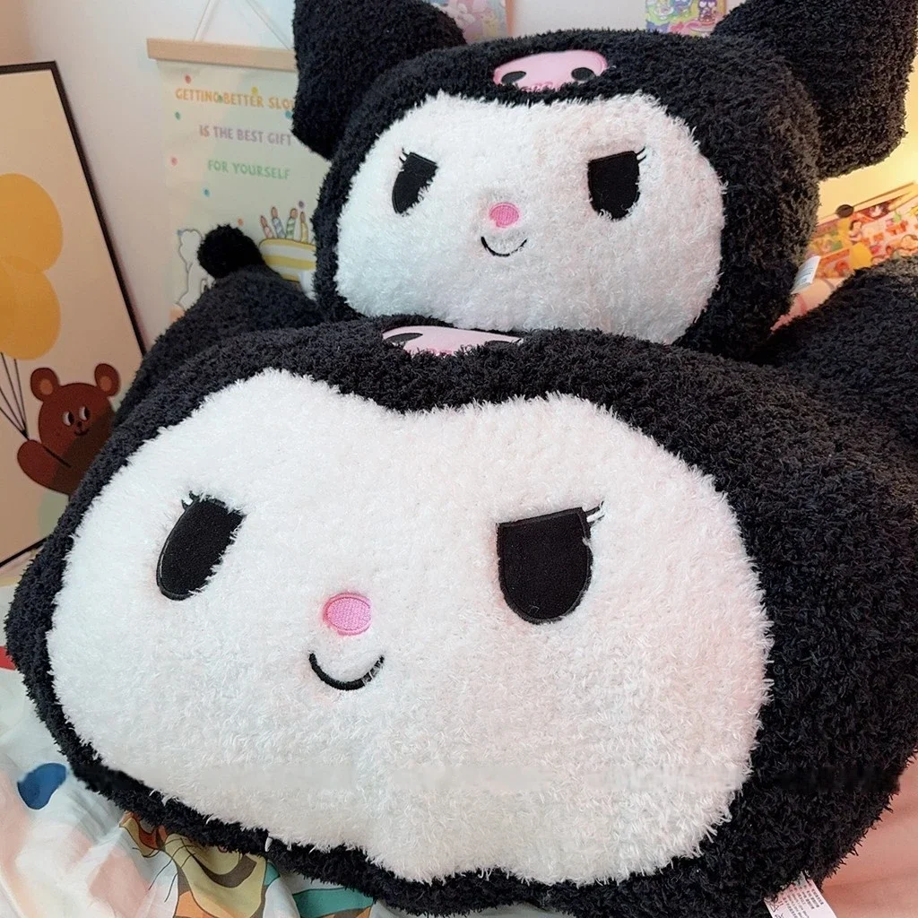 ขนาดใหญ่ Kuromi Plushies นุ่มมาก Kuromi ตุ๊กตาของเล่นตุ๊กตาอะนิเมะกลับเบาะหมอนล้างทําความสะอาดได้โซฟาเบดสาวของขวัญ