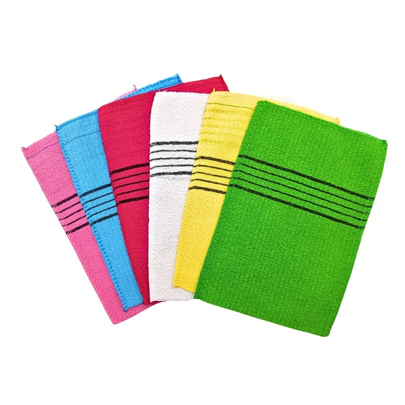 Exfoliating Bath Pad Towels Set Korean Italy Asian Exfoliating Bath Washcloth Body Scrub Shower Soft Polyester Cotton
